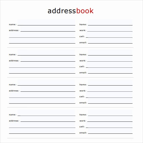 Printable Address Book Template Fresh 10 Address Book Samples