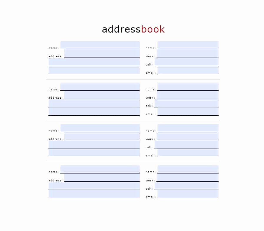 Printable Address Book Template Luxury 40 Printable &amp; Editable Address Book Templates [ Free]