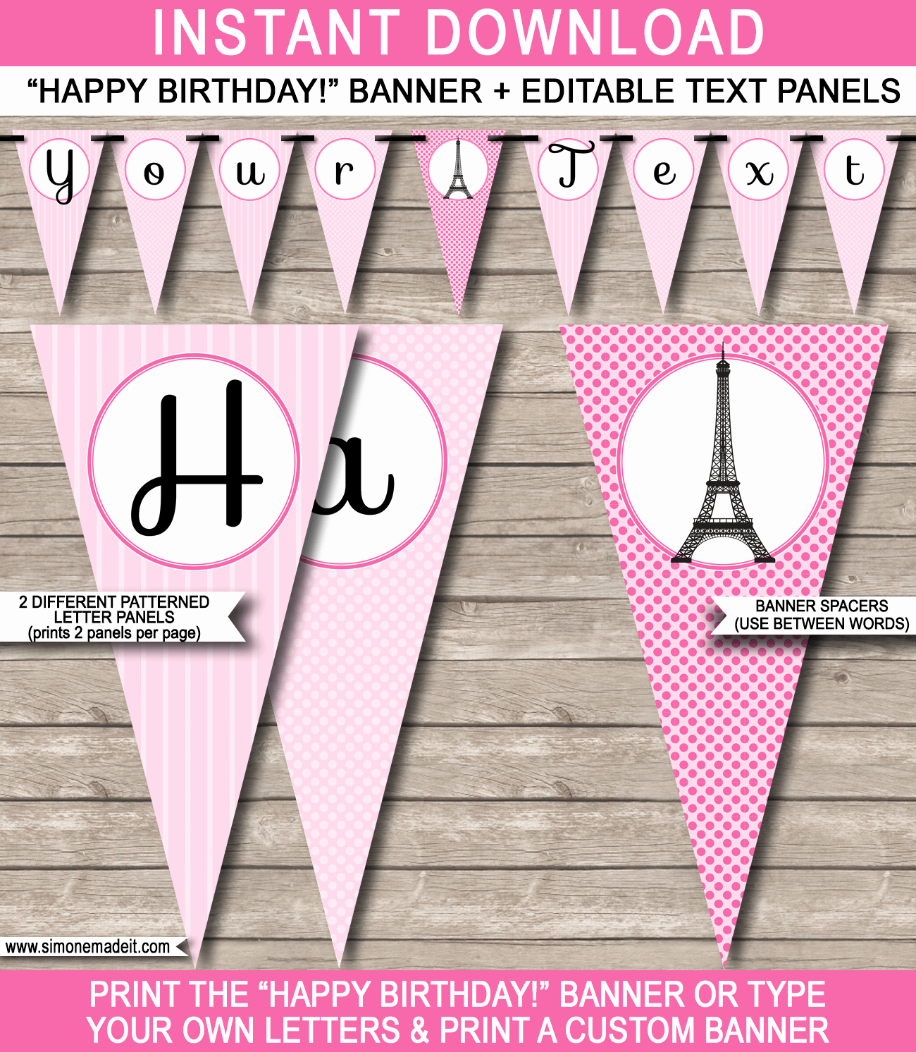 Printable Birthday Banner Template Elegant Paris Party Banner Template