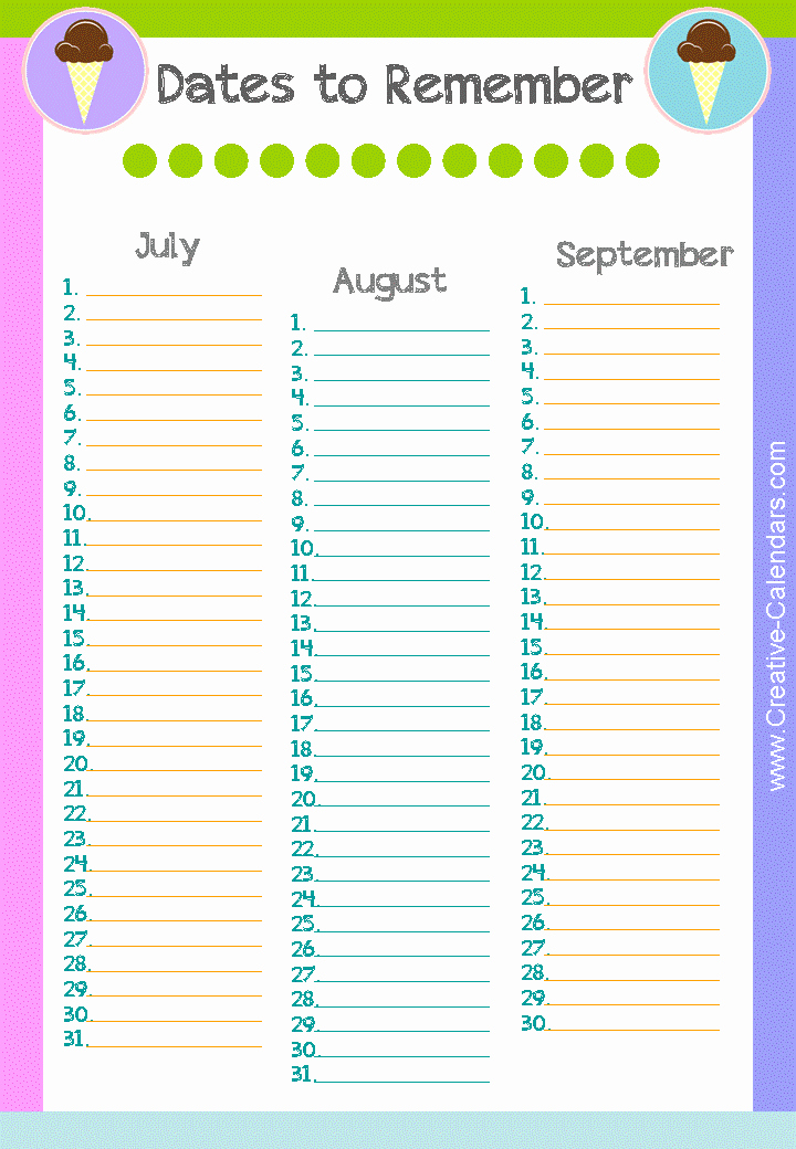 Printable Birthday Calendar Template Best Of Perpetual Calendar