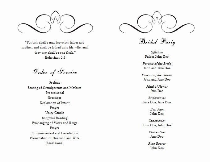 Printable event Program Template Elegant Wedding Ceremony Programs Templates Free Invitation Template