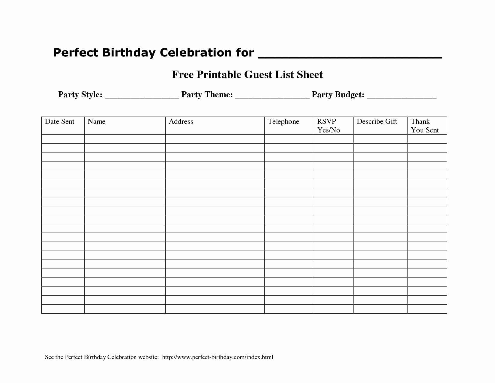 Printable Guest List Template Best Of 6 Best Of Printable Guest List Template Free