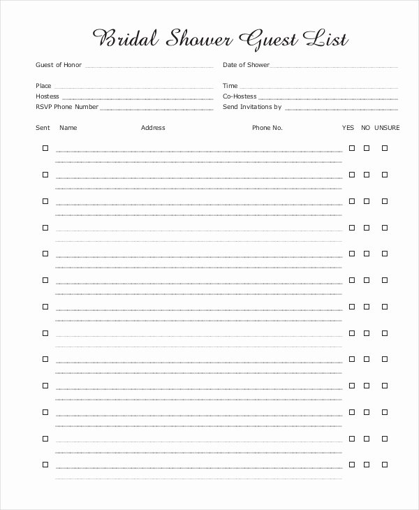 Printable Guest List Template Best Of Wedding Guest List Template 9 Free Word Excel Pdf
