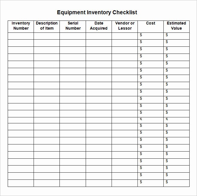 Printable Inventory List Template Awesome Inventory Checklist Template 25 Free Word Excel Pdf