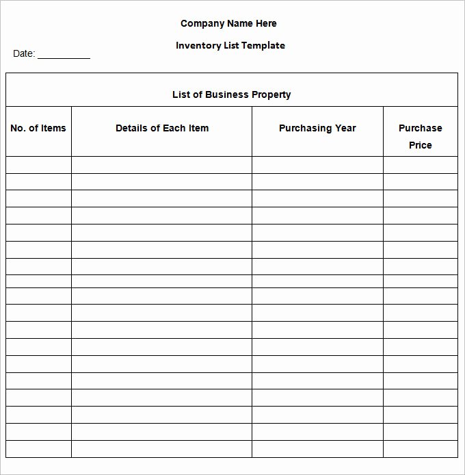 Printable Inventory List Template Beautiful Inventory List Template 13 Free Word Excel Pdf
