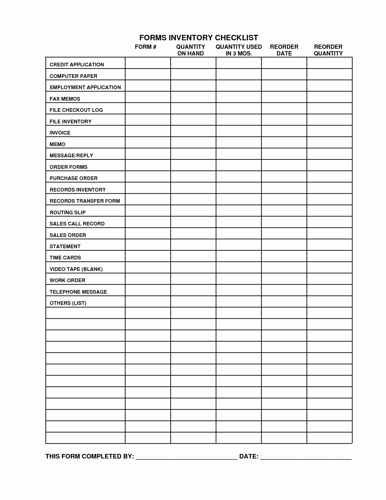 Printable Inventory List Template Best Of 6 Best Of Printable Inventory List form Printable