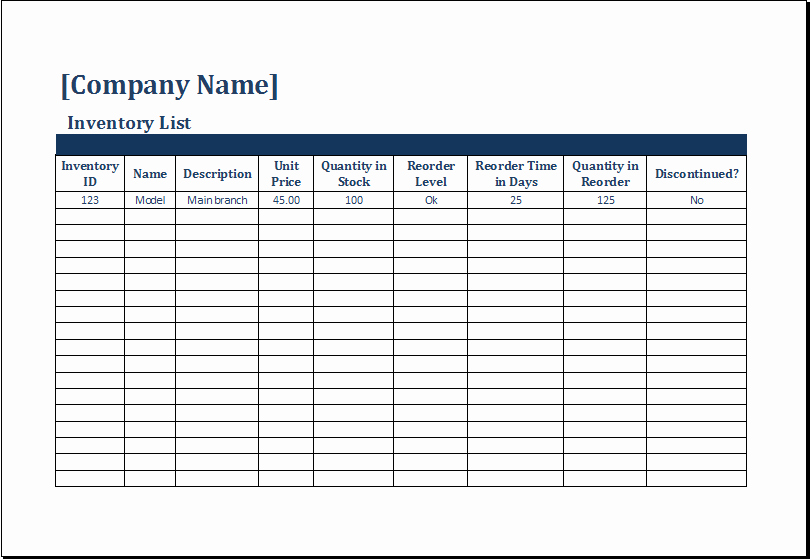 Printable Inventory List Template Inspirational Ms Excel Printable Inventory Count Sheet Template
