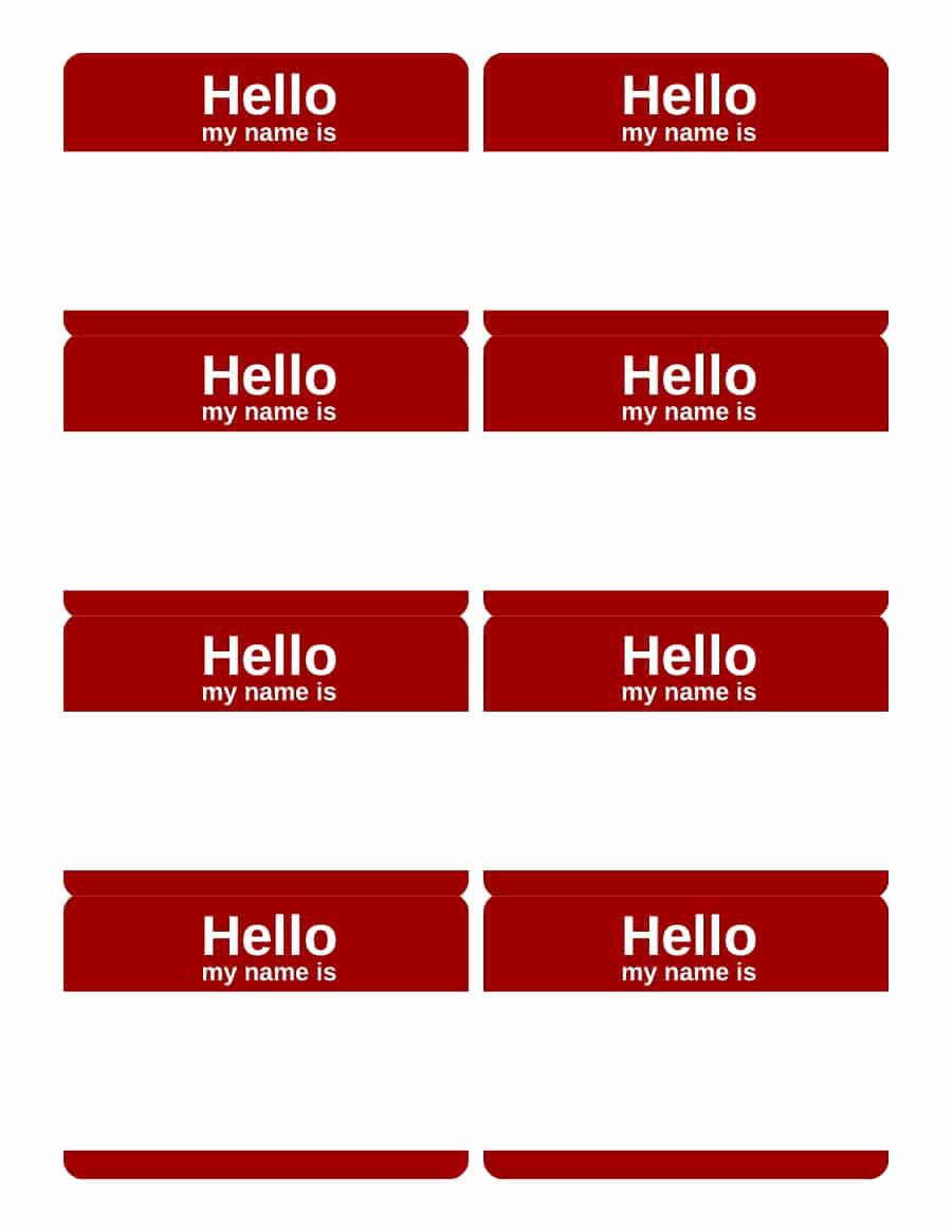 Printable Name Tag Template Unique 47 Free Name Tag Badge Templates Template Lab