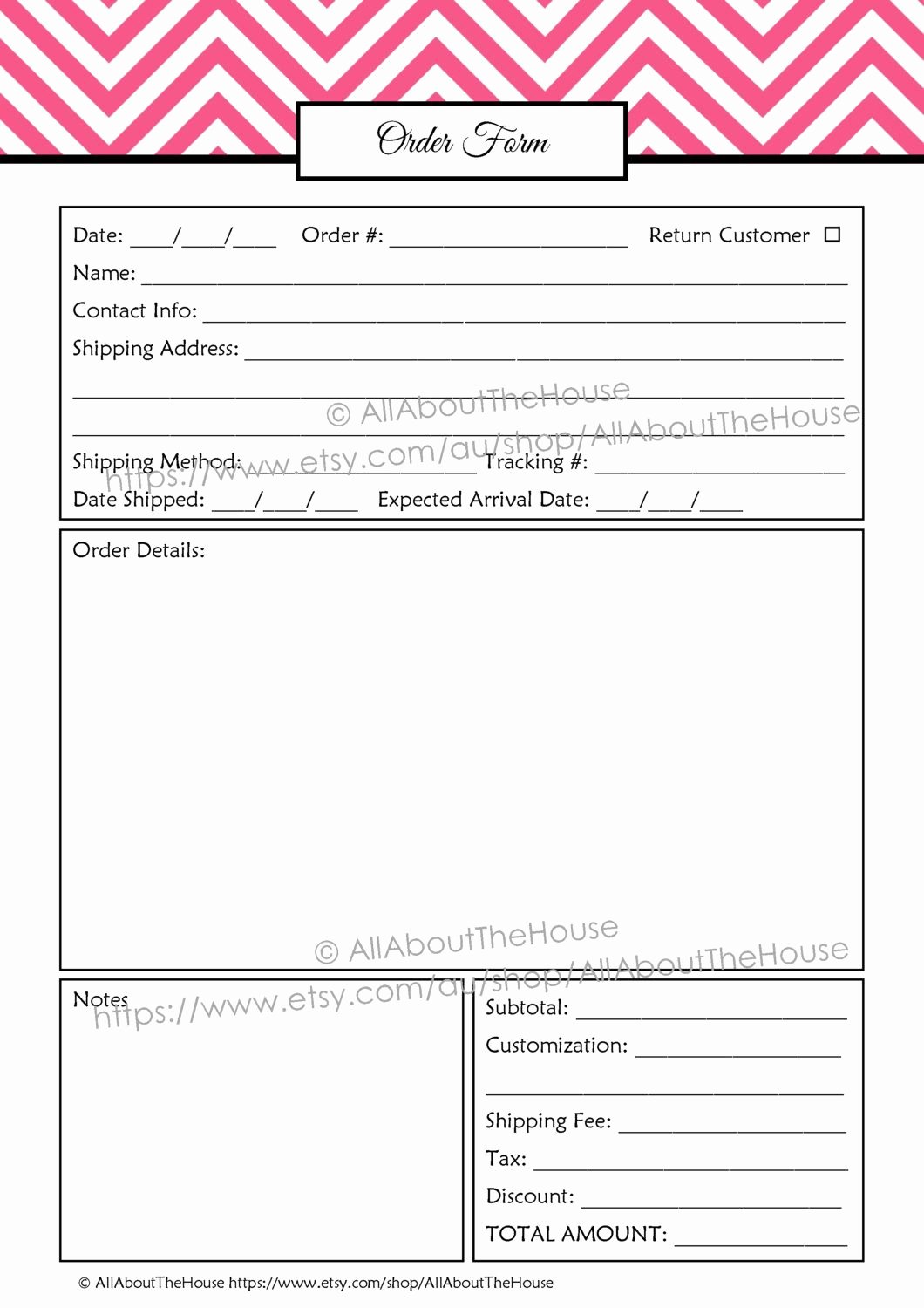 Printable order form Template Beautiful Best 25 order form Ideas On Pinterest