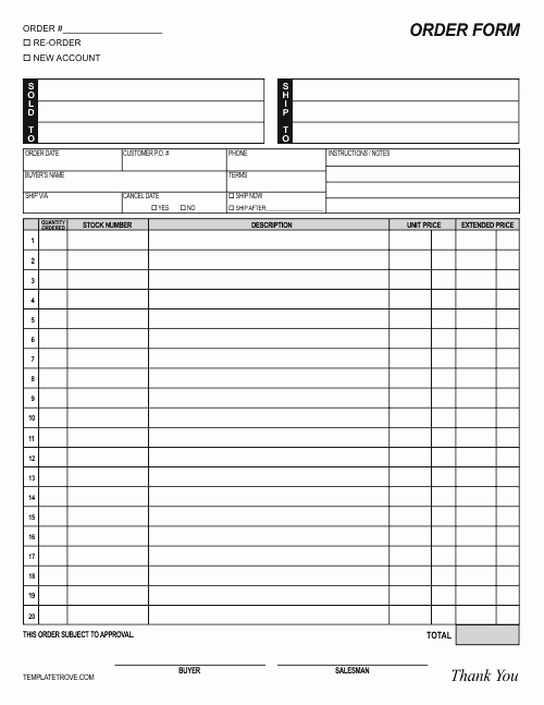 Printable order form Template Lovely Customizable Re Colorable order form Many formats Free