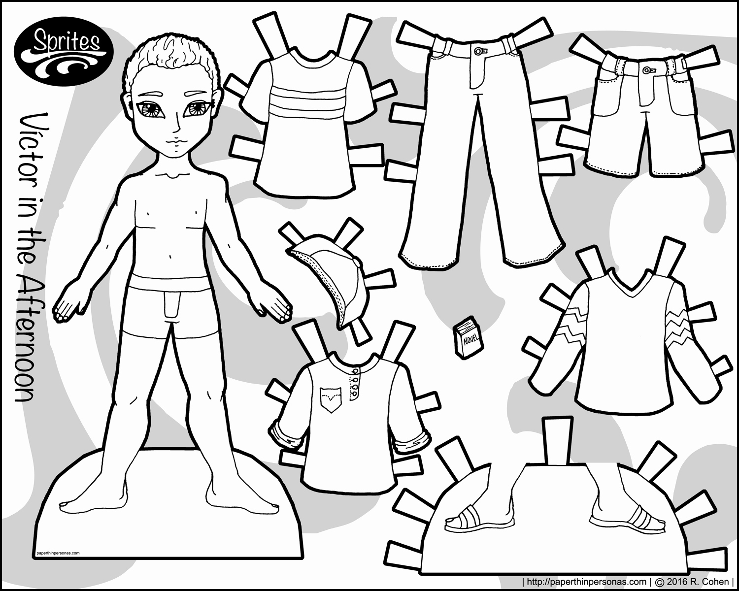 Printable Paper Doll Template Elegant Victor In the afternoon A Boy Paper Doll