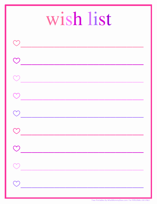 Printable Wish List Template Unique Pretty to Do List Pink &amp; Purple Ombre Printable What