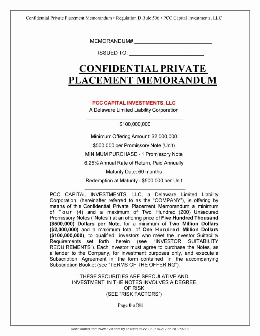 Private Placement Memorandum Template Best Of 40 Private Placement Memorandum Templates [word Pdf]