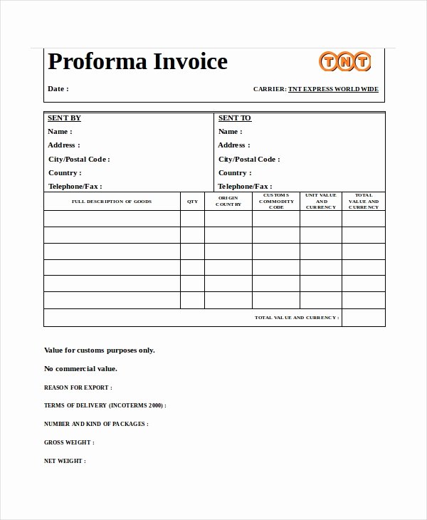 Pro forma Invoice Template Elegant Proforma Invoice 13 Free Word Excel Pdf Documents