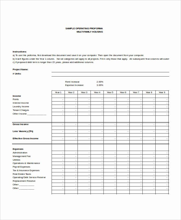 Pro forma Template Excel Awesome Pro forma Template 9 Free Word Excel Pdf Documents