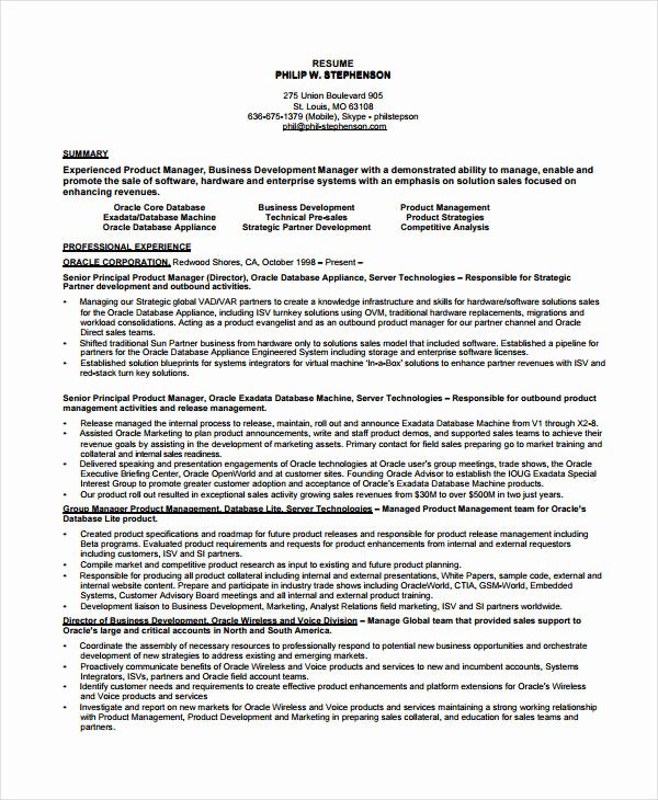 Product Manager Resume Template Fresh 10 Product Manager Resume Templates Pdf Doc