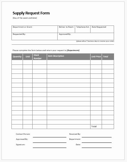 Products order form Template Luxury Supply Request form Templates Ms Word