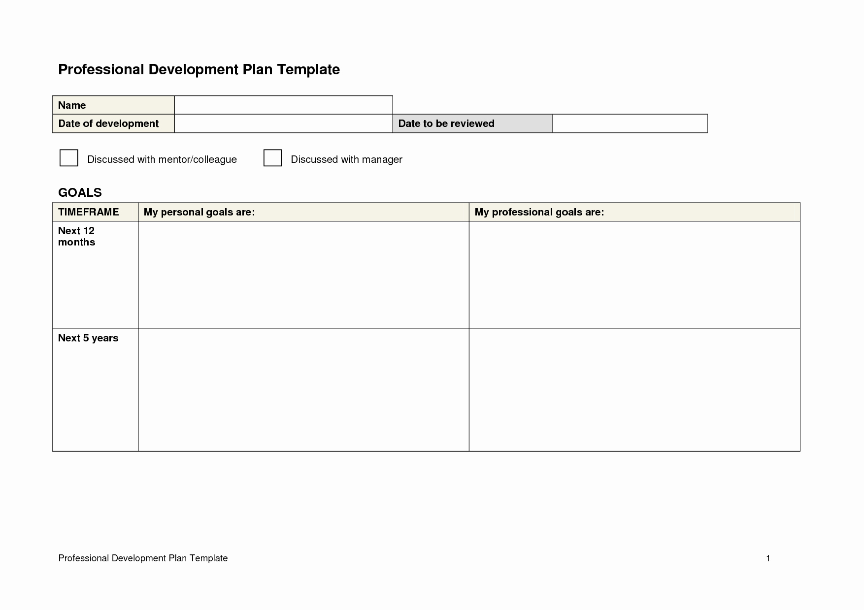 Professional Development Plan Template Lovely 26 Of Professional Development Plan Template