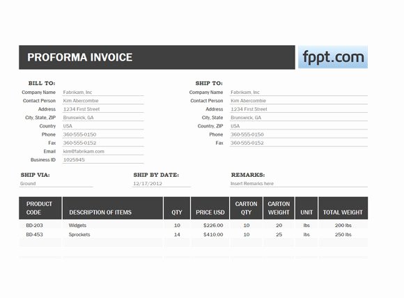 Proforma Invoice Template Excel Beautiful Proforma Invoice Template for Excel 2013