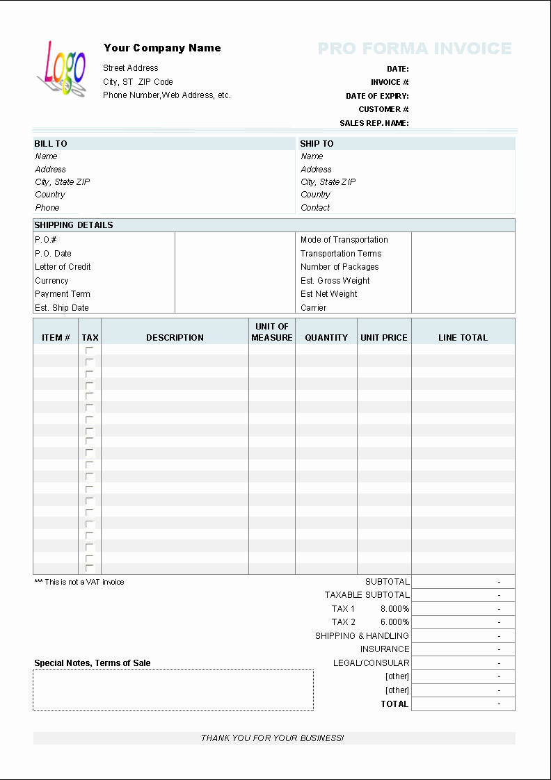 Proforma Invoice Template Excel Elegant Download Proposal and Contract Template for Free Uniform