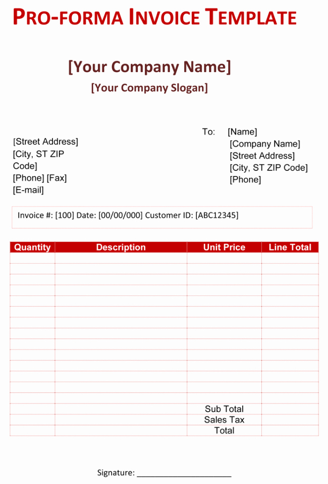 Proforma Invoice Template Excel Inspirational Proforma Invoice Templates