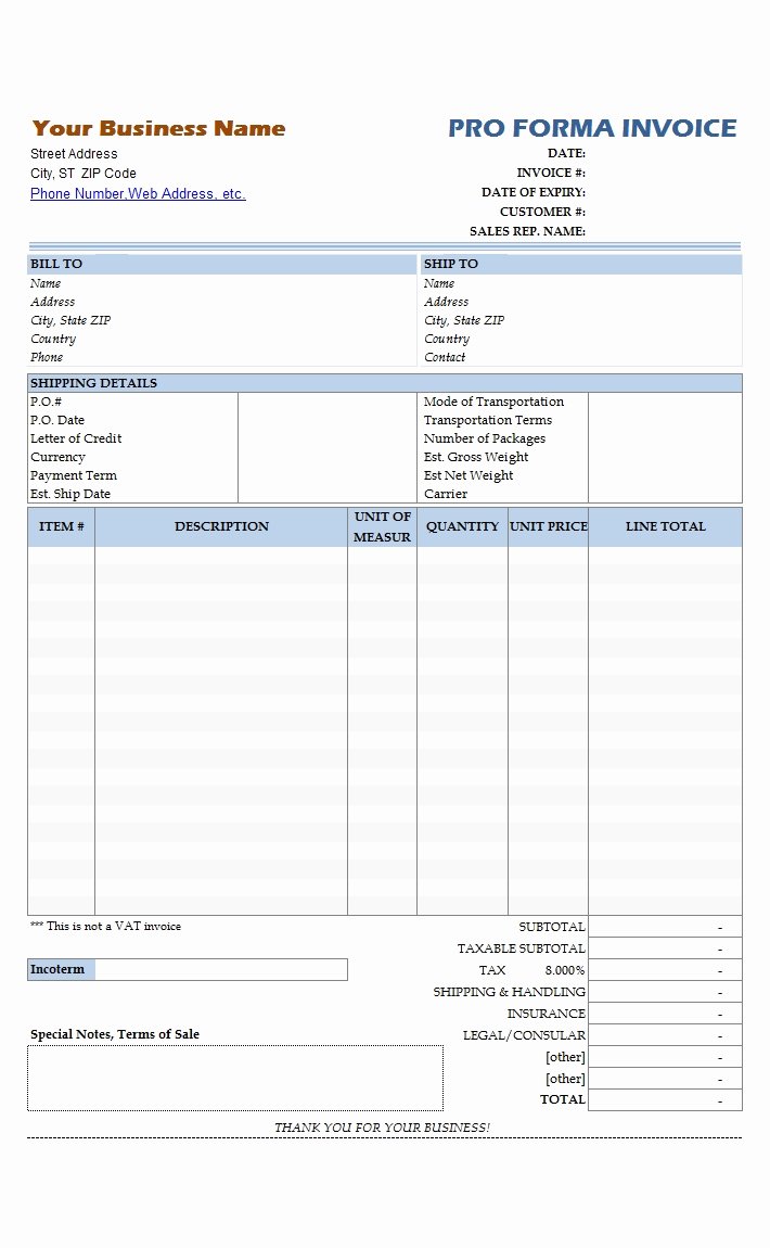 Proforma Invoice Template Excel Lovely Simple Proforma Invoice Template Invoice Template Ideas