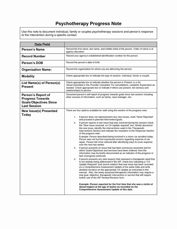 Progress Note Template Pdf Best Of Psychotherapy Progress Notes Template Google Search