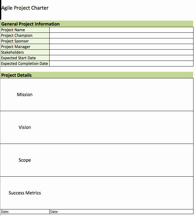 Project Charter Template Excel Awesome Free Agile Project Management Templates In Excel