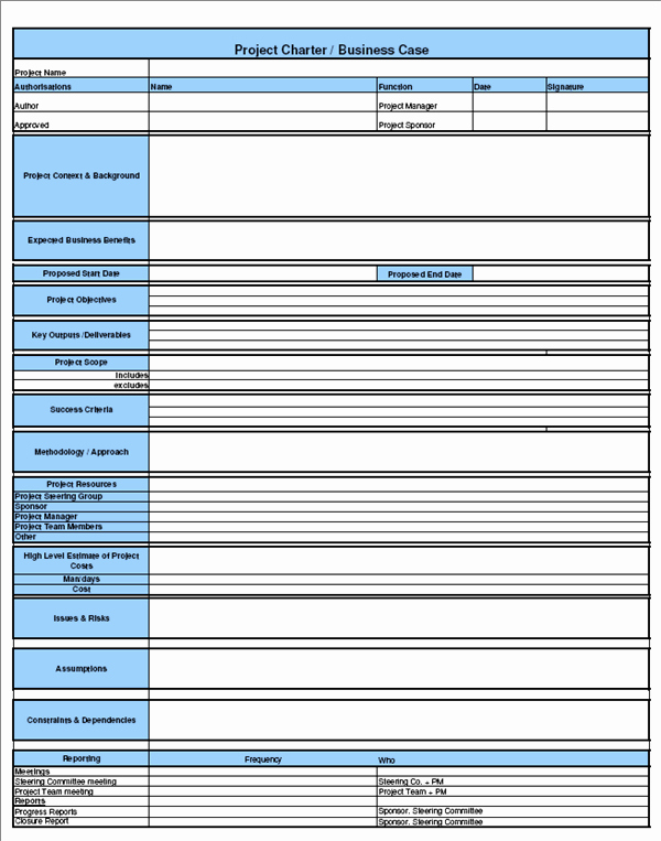 Project Charter Template Excel Best Of Project Charter Templates