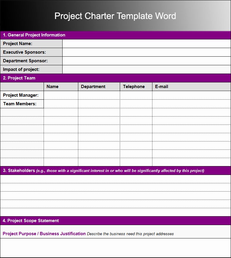 Project Charter Template Free Awesome 8 Project Charter Templates Free Word Pdf Excel formats