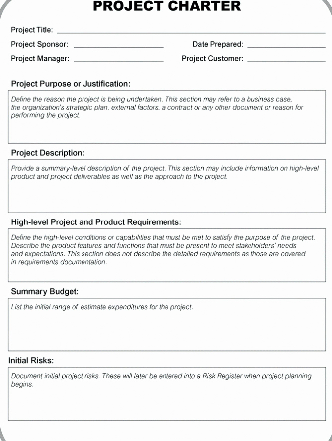 Project Charter Template Free New Project Charter Template Pdf Ppt Free