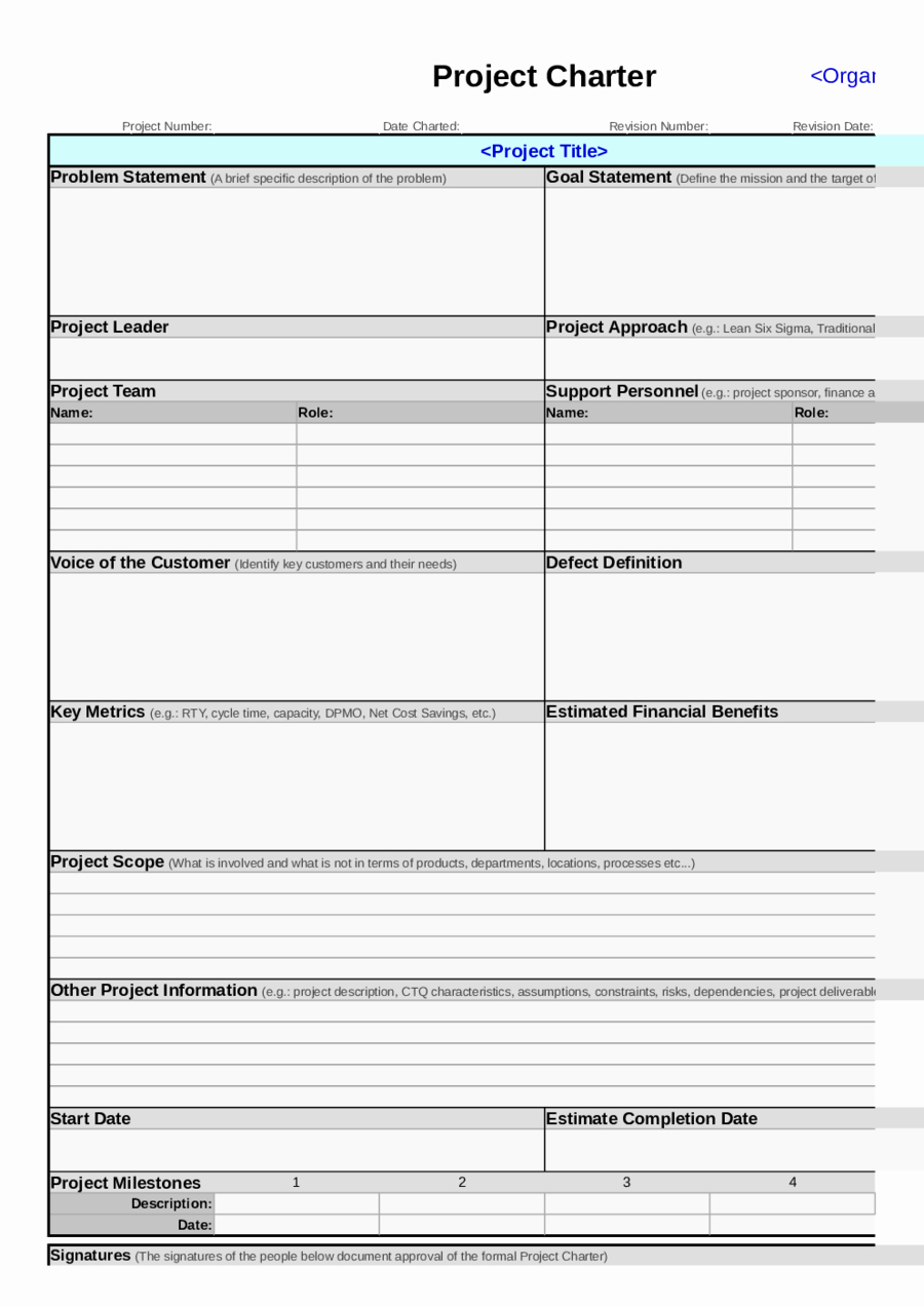 Project Charter Template Free Unique 2019 Project Charter Template Fillable Printable Pdf