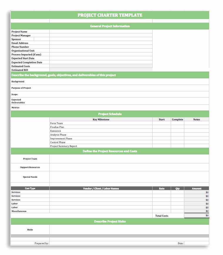 Project Charter Template Word Awesome Project Charter Template