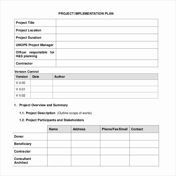 Project Implementation Plan Template Fresh 6 Best Project Plan Templates