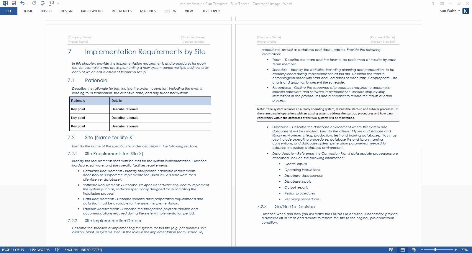 Project Implementation Plan Template Lovely Implementation Plan Template Ms Word