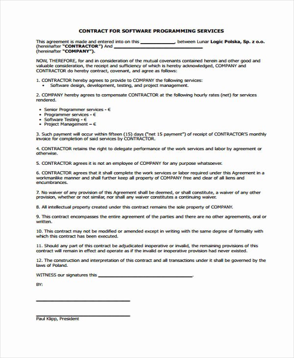 Project Management Contract Template Awesome 11 Project Contract Templates Sample Examples