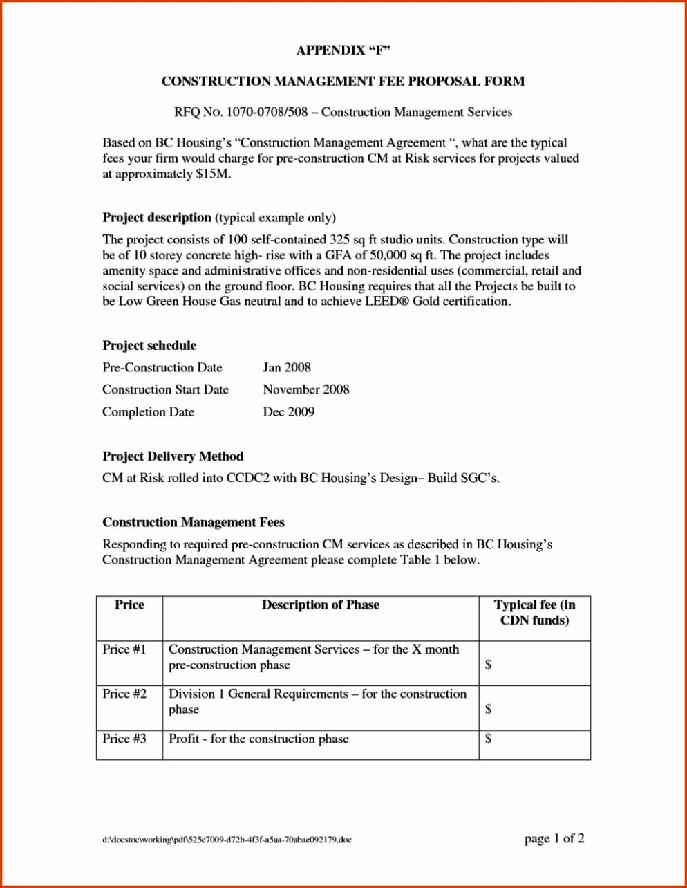 Project Management Contract Template Elegant Construction Project Management Agreement Template