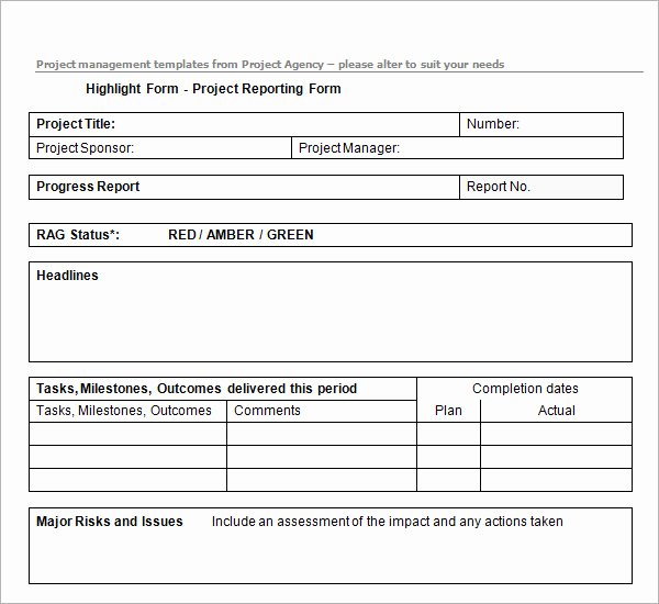 Project Management Report Template New 13 Sample Project Management Templates
