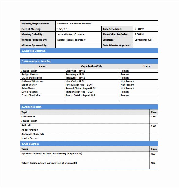 Project Meeting Minutes Template Unique Sample Project Meeting Minutes Template 13 Documents In