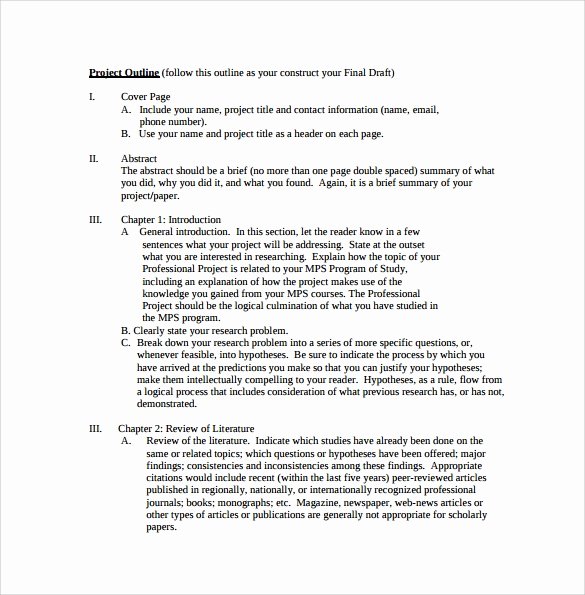 Project Outline Template Word Best Of Project Outline Template 9 Download Free Documents In