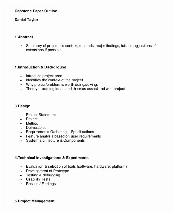 Project Outline Template Word Best Of Project Outline Template