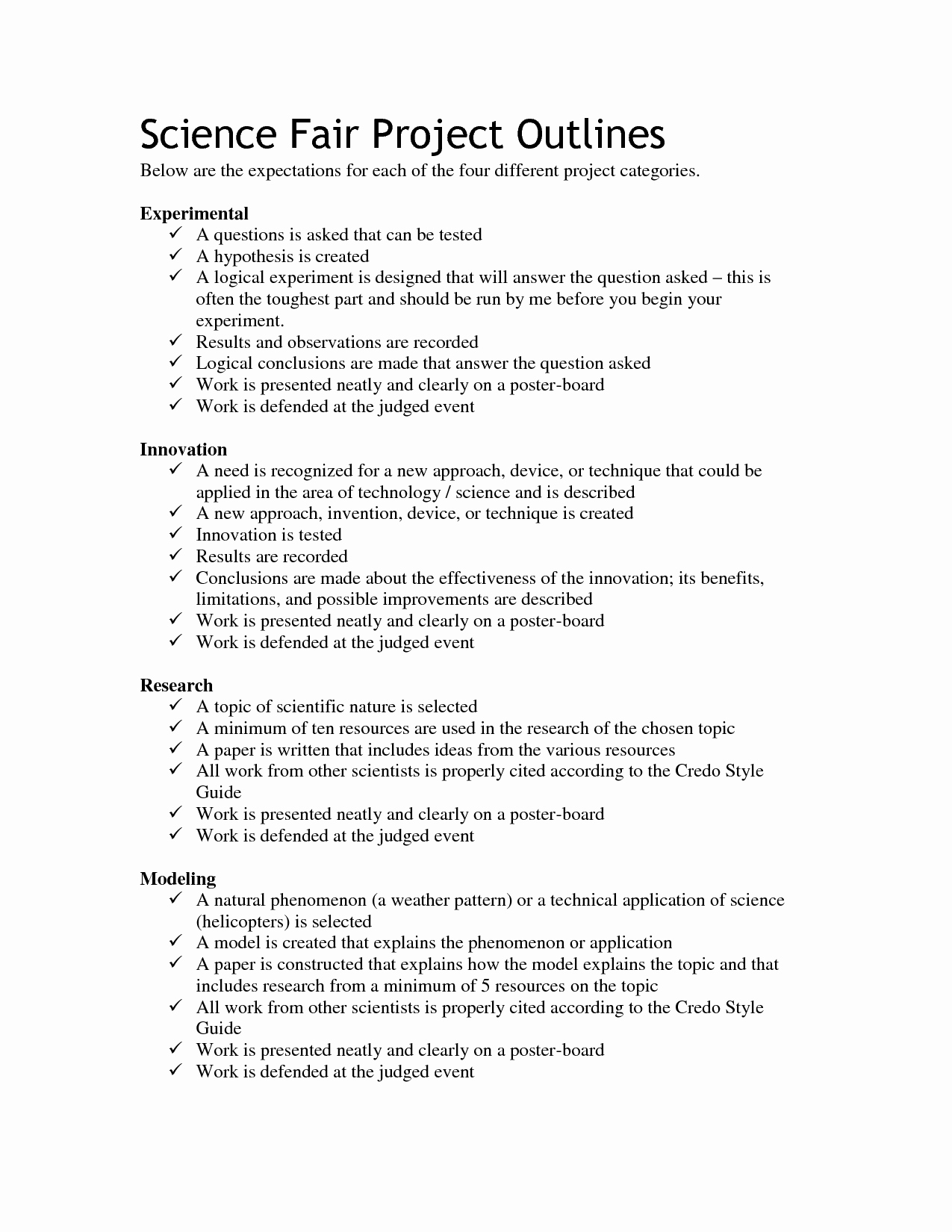 Project Outline Template Word Fresh 100 Science Fair Project Template Word Here is Preview