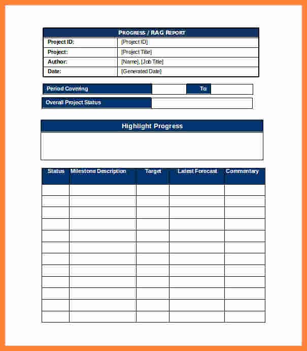 Project Progress Report Template New 6 Employee Weekly Status Report Template
