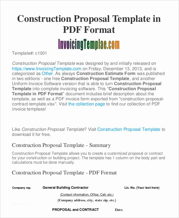 Project Proposal Template Pdf Best Of Construction Business Proposal Templates 10 Free Word