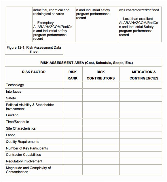 Project Risk assessment Template Lovely 11 Risk assessment Templates – Pdf Word Pages