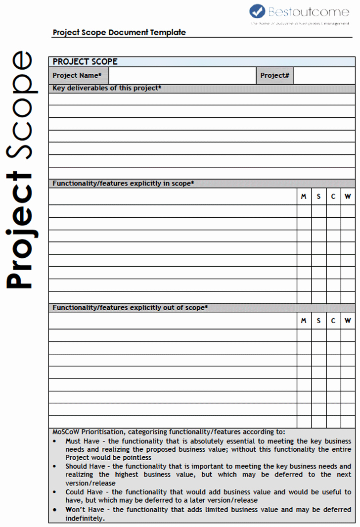 Project Scope Statement Template Lovely Project Scope Template