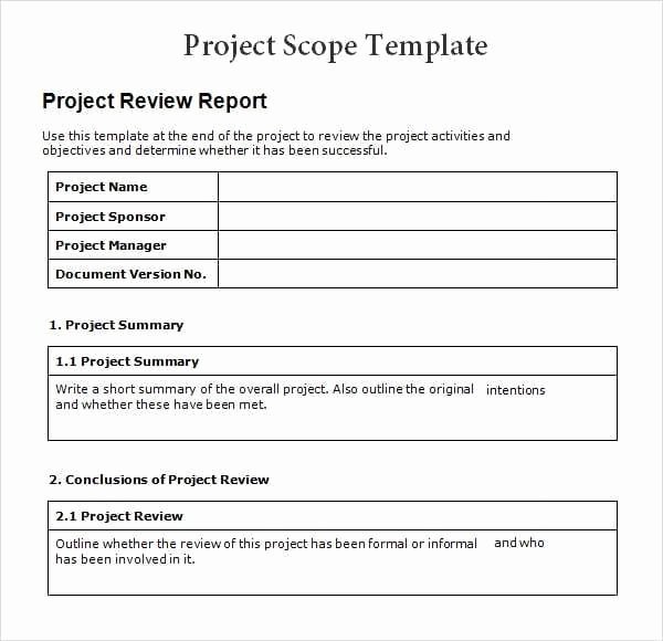 Project Scope Statement Template Luxury 3 Free Project Scope Statement Templates Word Excel