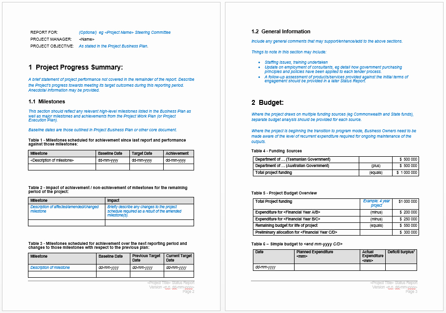 Project Status Report Template Luxury Project Status Report Template – Microsoft Word Templates