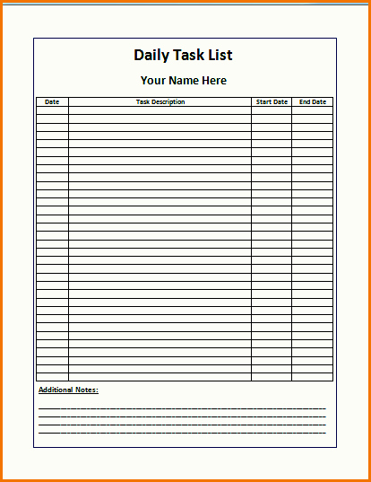 Project Task List Template Lovely Daily Weekly Project Task List Template Excel Spreadsheet