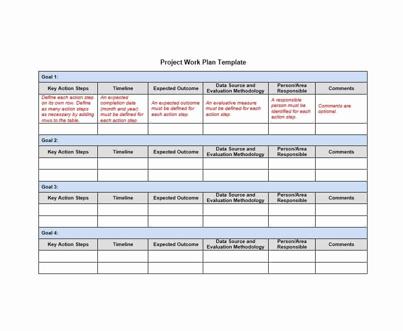 Project Work Plan Template Inspirational Work Plan 40 Great Templates &amp; Samples Excel Word